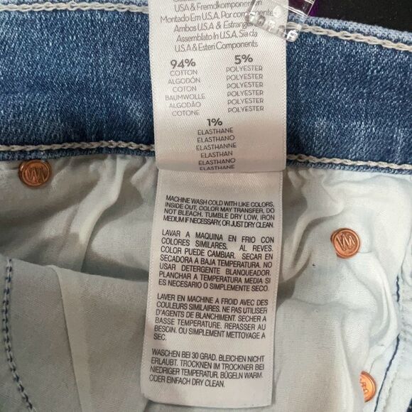 Mother Jeans We The Animals The Mid Rise Dazzler Ankle Fray Jeans Size 28 - Picture 10 of 11